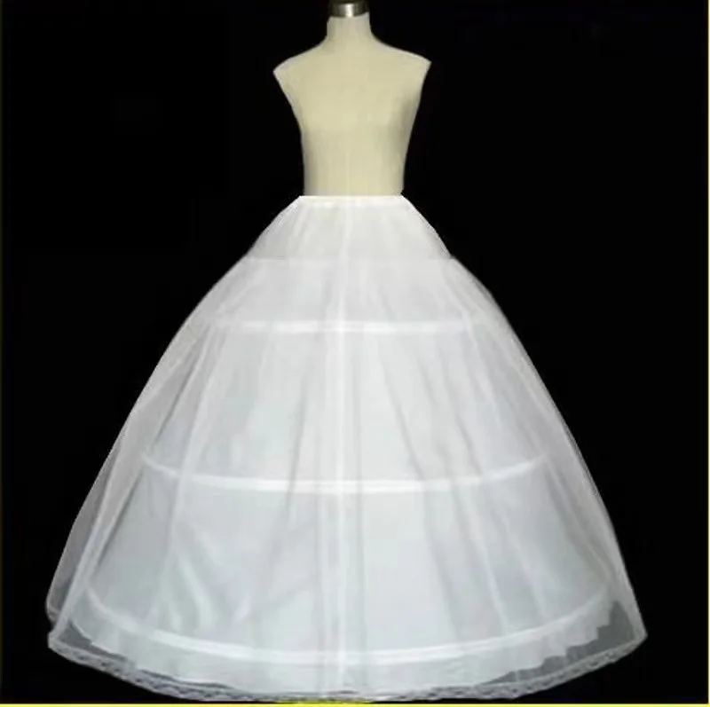 

White 3 Hoops Petticoat Super Fluffy Crinoline Slip Underskirt For Wedding Dress Bridal Gown