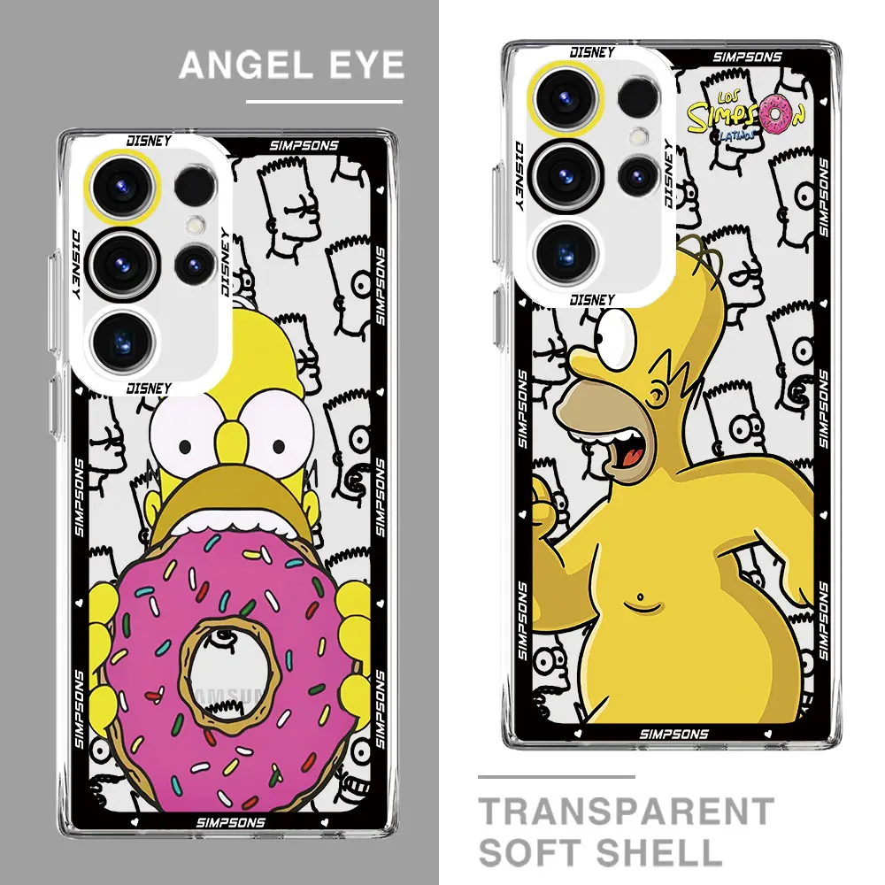 Custodia Per Samsung Galaxy S21 Note 10 Plus S22 Ultra S10 Plus S20Fe S20 Plus Cover Luxury Trasparente Soft Disney The Simpsons