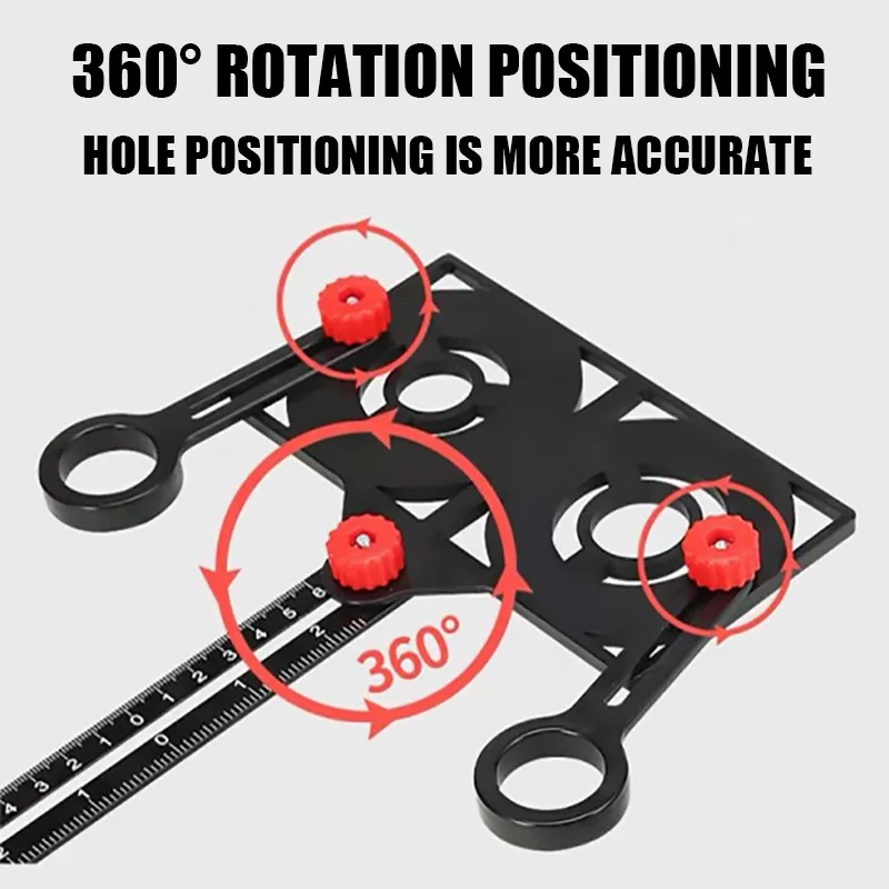 12/9/6 Fold Aluminium Alloy Angle Finder Perforated Mold Drill Guide Tile Hole Measuring Ruler Flooring Punch Template Tools - Image 3