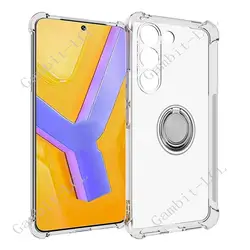 Enhanced Product Title:  
Durable Silicone Phone Case with Back Ring Holder Bracket and 6.67 Screen Compatibility for Vivo T3 5G (Ring Case Clear)
