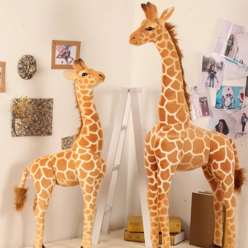 40-120cm Giant Real Life Giraffe Plush Toys Wild Simulation Cute Stuffed Animals Dolls Soft Kids Children Girls Kawaii RoomDecor