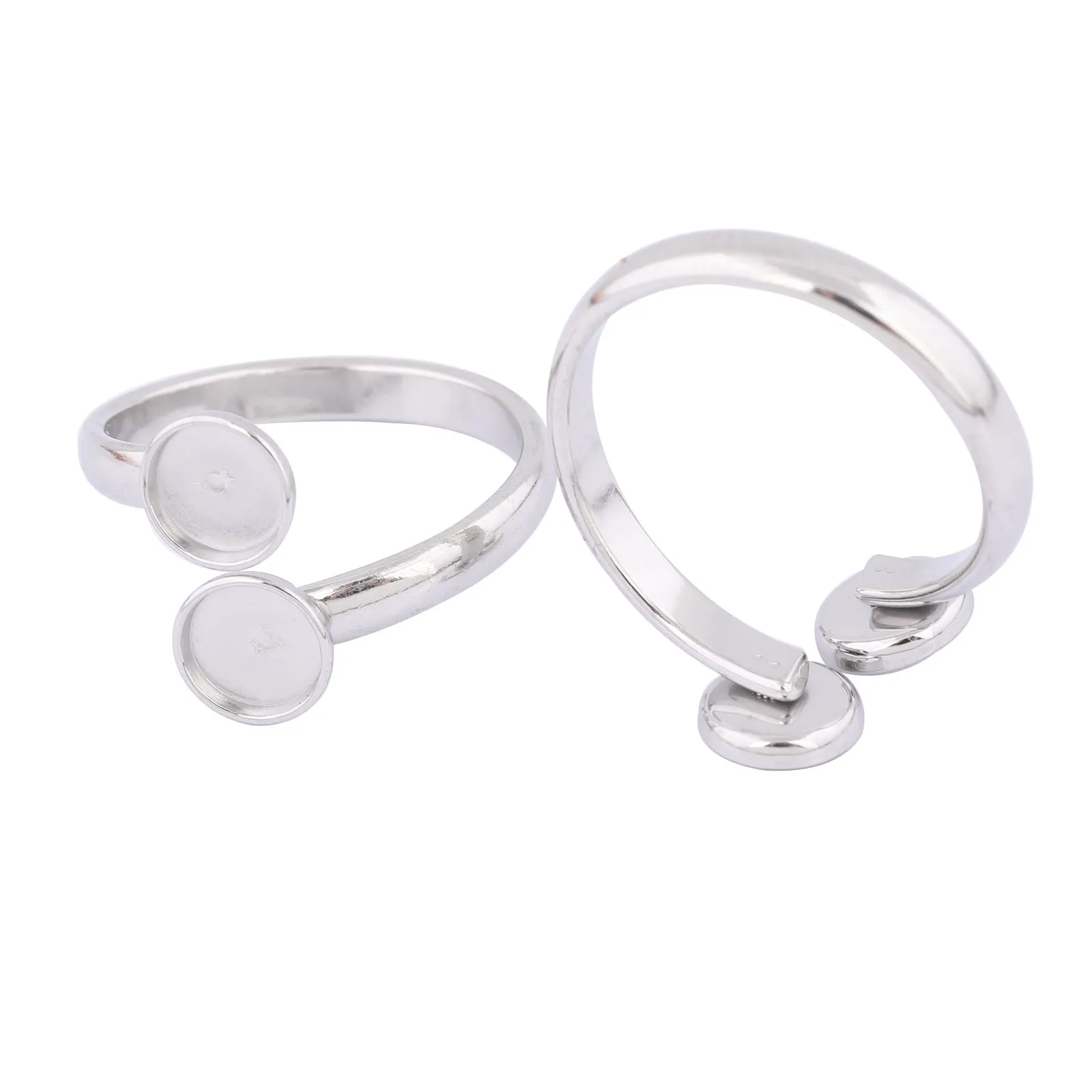 10 Stück Edelstahl verstellbare Doppellünette Ringbasis vergoldet passend für 6 mm Cabochon Ringfassung Rohlinge Diy Schmuckzubehör – Detail 22