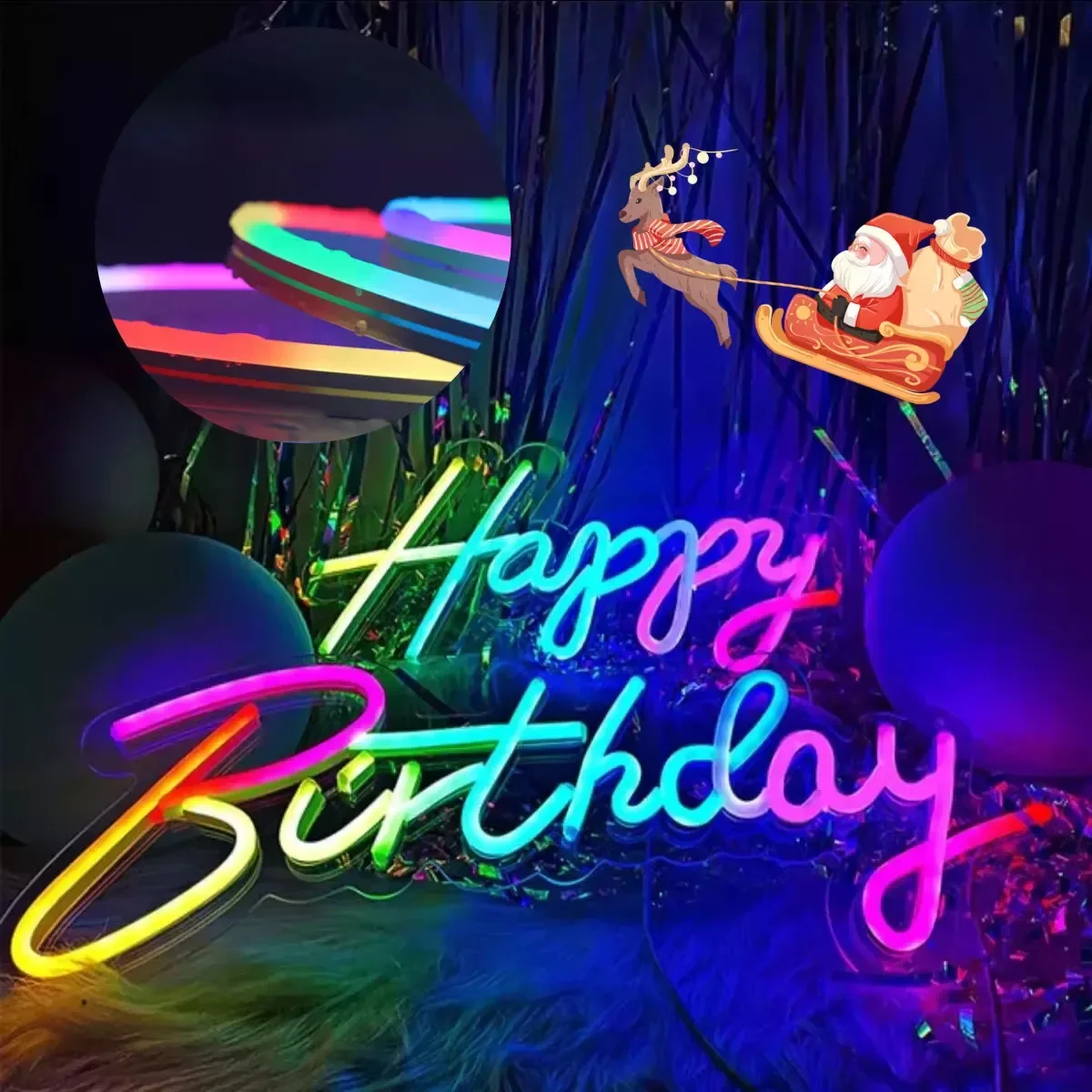 WS2812b LED Neon Light Strips RGBIC APP Color Changing Music Sync DIY Flexible Light Strips for Christmas Atmosphere Decorations