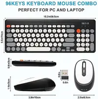 Wireless Keyboard and Mouse Combos with 2.4GHz USB Receiver Plug and Play Multi-Color Keycaps Retro Style Keyboards Windows Mac - Image 6