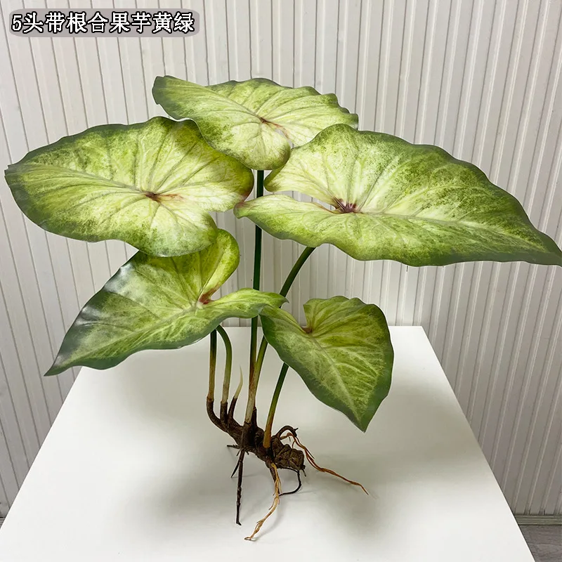Realistic Large Lotus Leaves with Roots - Artificial Green Plant for Landscape and Outdoor Hotel Decor