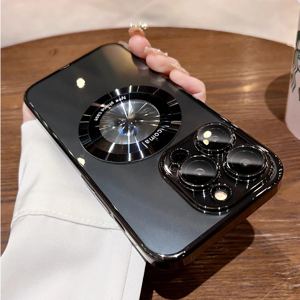 Magnetic Phone Case For iPhone16 15 Pro Max 14 Pro Max Plus Case Silicone Soft Cases For iPhone 13 12 14 15 Pro Mini Back Cover