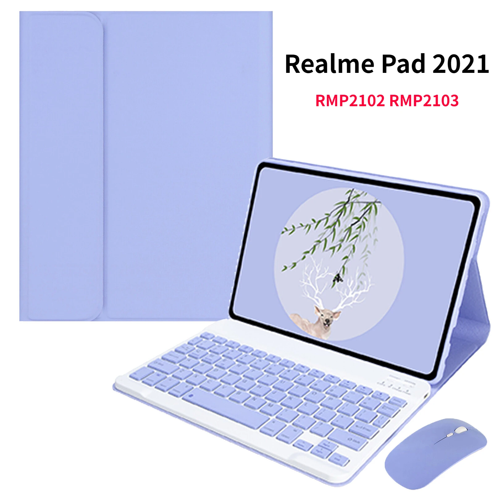 Rato do Teclado sem Fio Bluetooth para a Almofada Realme 2023 10.4 Polegada Rmp2102 Rmp2103 Embalagem Capa Case do