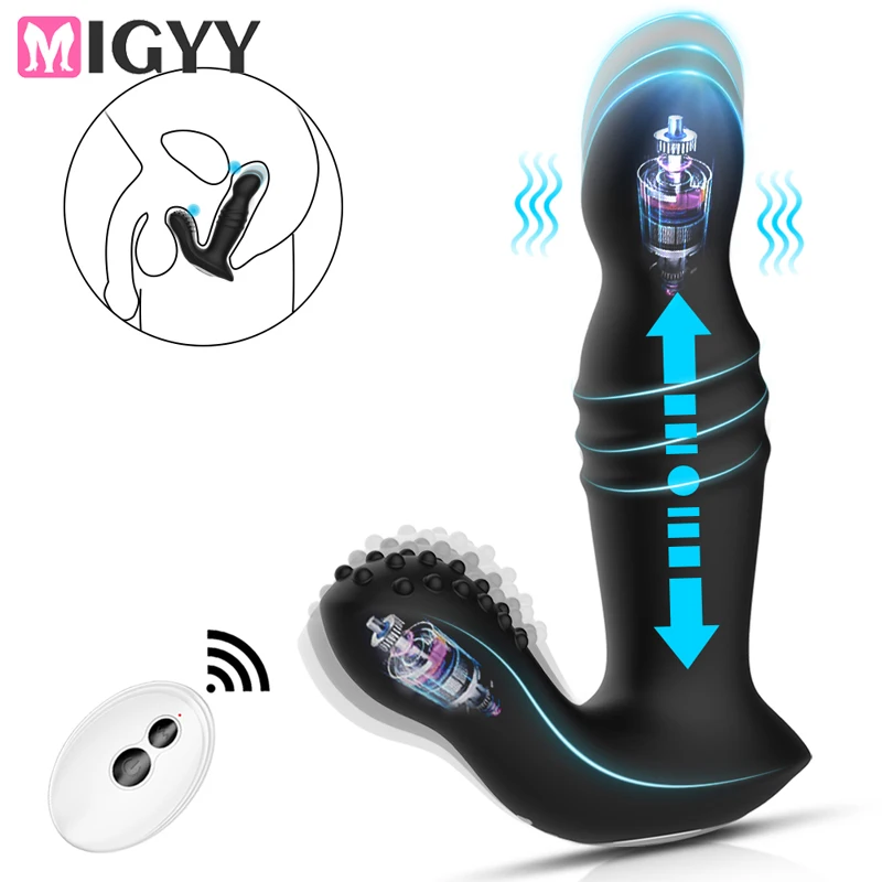 Spot Telescopic G Massaggiatore per la prostata Telecomando senza fili Vibratore anale Masturbatori maschili Plug anale per_voghion.com