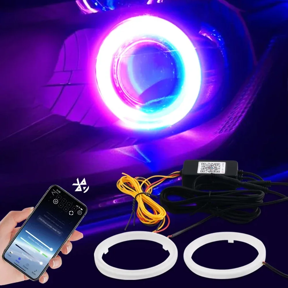 รูปสินค้า ไฟวงแหวน LED RGB แต่งรถ ควบคุมผ่านแอป 2 ชิ้น