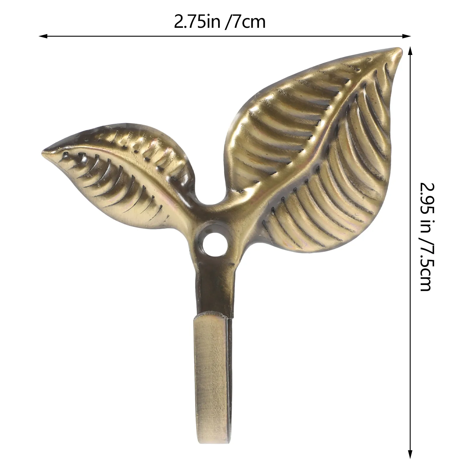 Appendiabiti Da Parete Dorato Con Ganci A Forma Di Foglia - Portachiavi Decorativo In Metallo, Robusto E Antiruggine - 4