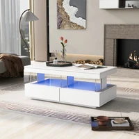 Table basse moderne à finition brillante pour salon. Tableau de jeu durable, résistant aux rayures et lisse. Dimensions : 100×60×49,5 cm. 2