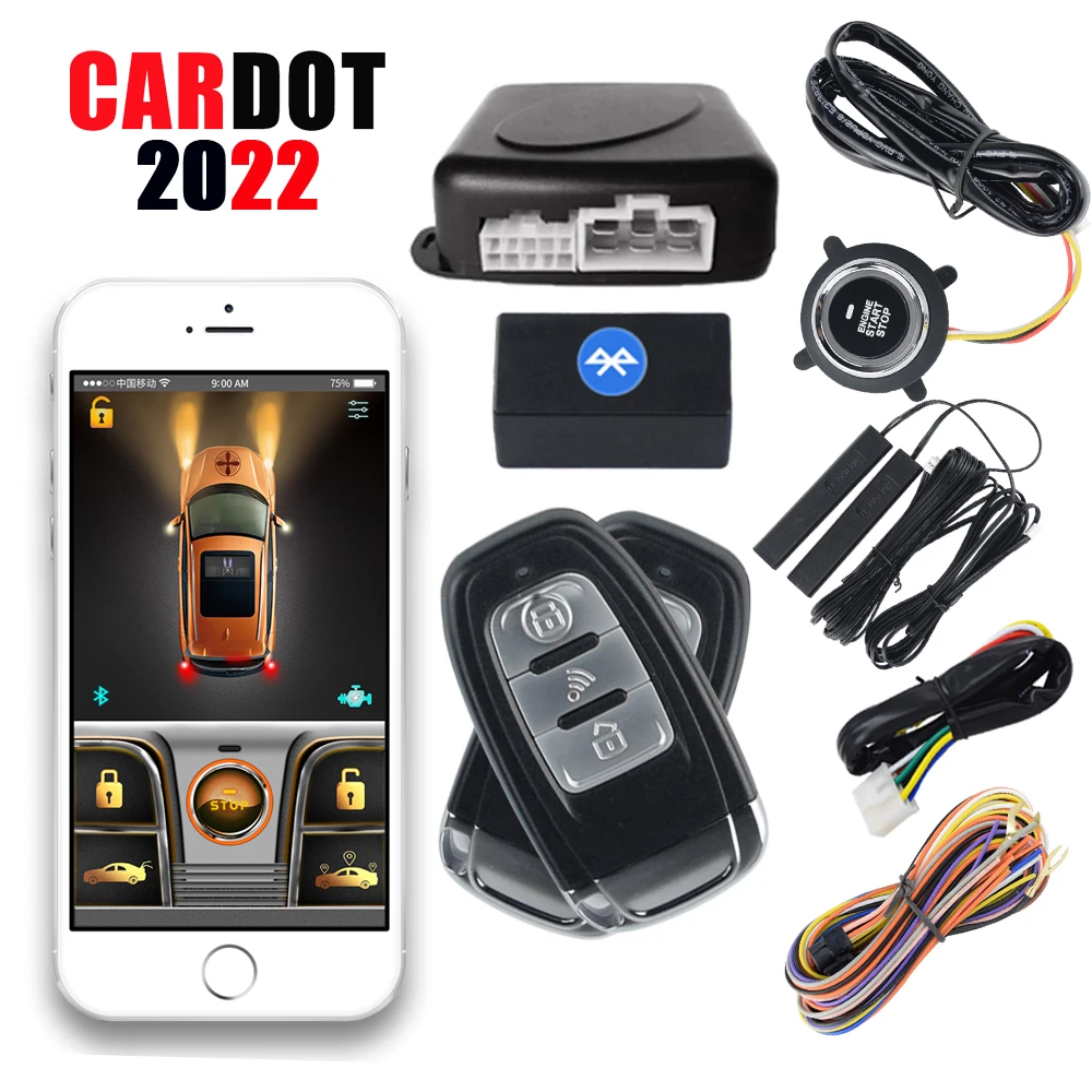 Cardot Free Shipping Remote Start Push Button Start LCD Smart Key Fob Remote Auto Central Lock Car Alarm For Russian Brazil Cars glow plugs Spark Plugs & Ignition Systems