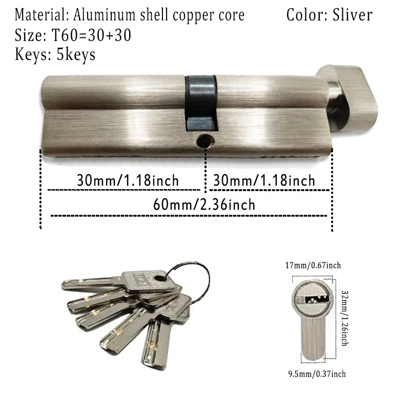 European Standard Lock Cilindro Indoor and Outdoor Anti theft Full Pass Door Locks Household Lock цилиндр дверного замка 5keys door lock cylinder