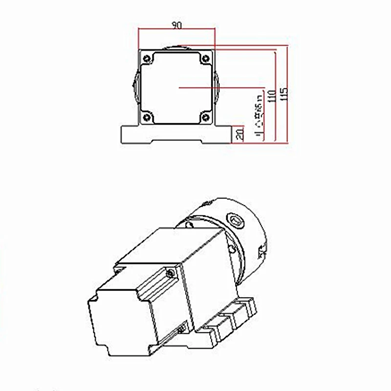 하모닉 드라이브 감속기 3 4조 100mm 척 CNC 4축 로터리 축 감속비 100:1 CNC 라우터 밀링머신용