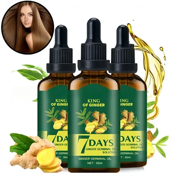 Olio per la Crescita dei Capelli, Siero allo Zenzero e Biotina, Trattamento Naturale per la Caduta dei Capelli per Uomini e Donne, Set di Oli Essenziali per Capelli Più Spessi e Cura del Cuoio Capelluto