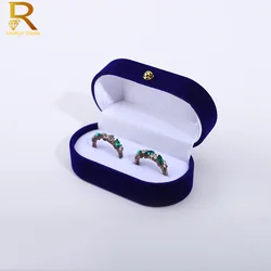 Elegant Velvet Jewelry and Trinket Organizer Box (Dark Blue)