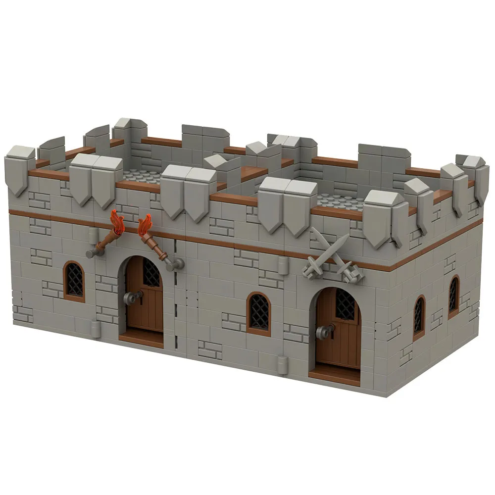 

Military Weapons Army MOC 1007pcs Middle Ages Armory Depot Arms Construction Adults Architecture Building Block Kits Education