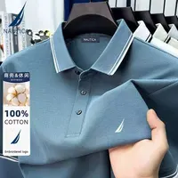Polo d'affaires décontracté brodé Nautica pour hommes, haut d'été en pur coton, T-shirt à manches courtes, vêtements de marque pour hommes 5