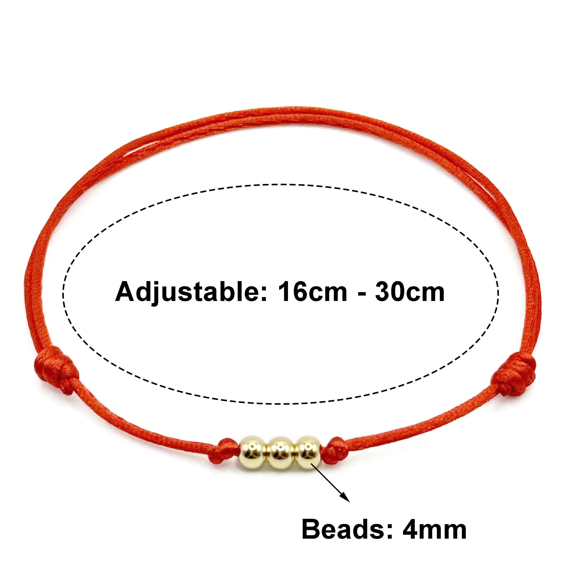 Bracciale Di Buona Fortuna, Bracciale Con Corda Rossa Della Caviglia - Foto 5