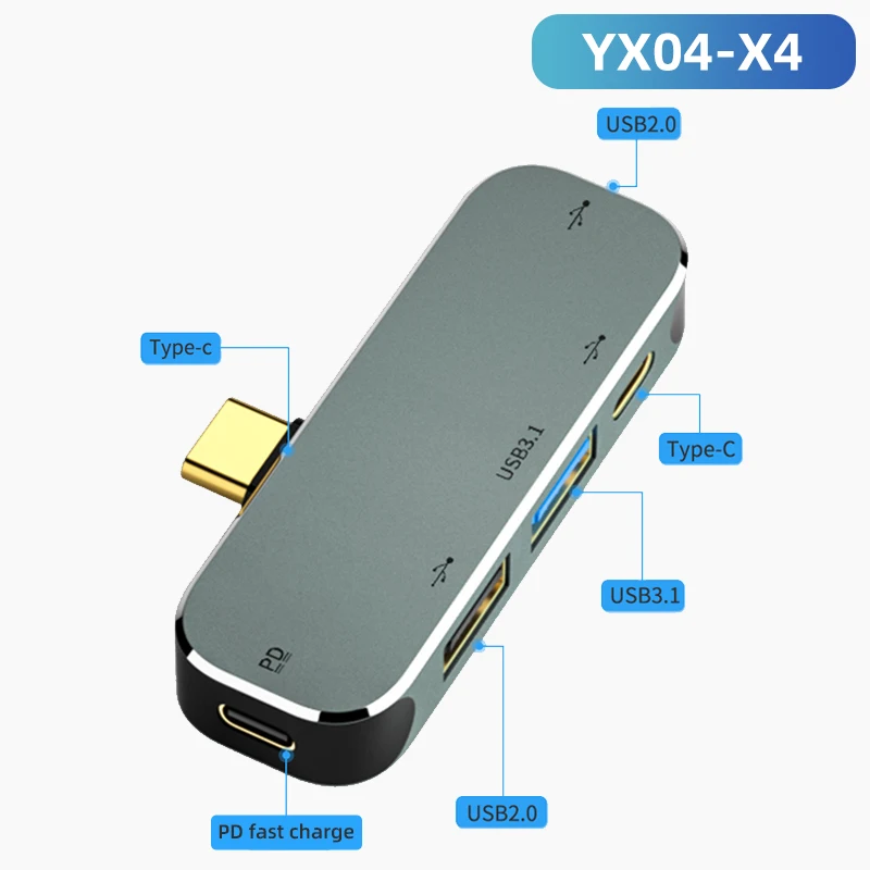 !ACCEZZ 6 in 1 Type C Docking Station USB C HUB Type-C Splitter PD Charge USB 3.1 HDMI-compatible 4K 3.5 Jack For Macbook Laptop type c to iphone converter Adapters & Converters