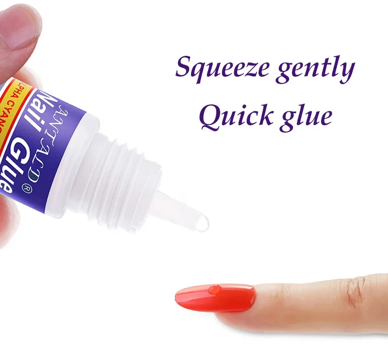 5pcs 3g Fast drying nail art glue tips glitter UV acrylic rhinestones decorations nail glue false tip multipurpose manicure tool nail glue