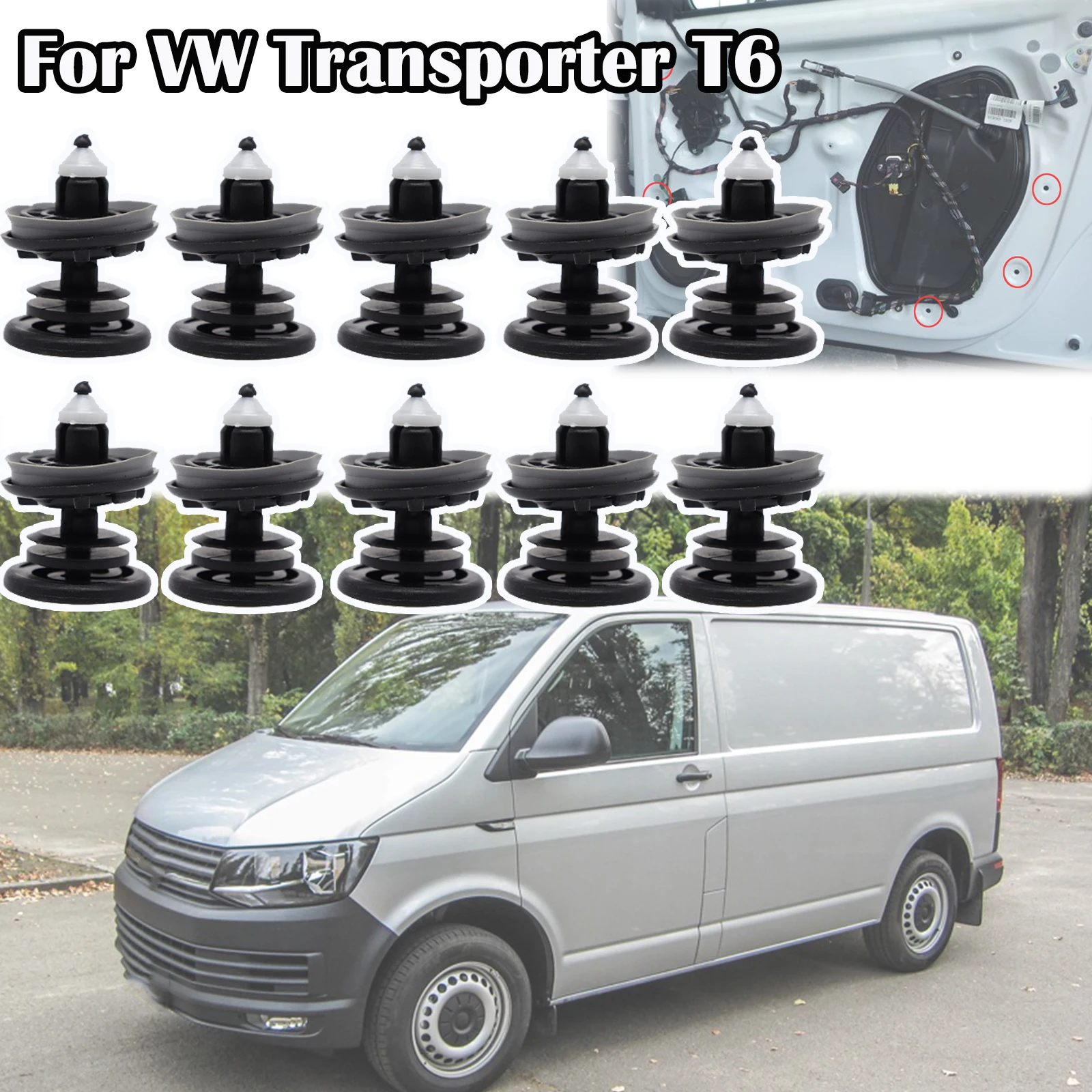 Per Vw Transporter T5 T6 2003 - 2015 Multivan Doubleback Car Door Panel Card Trim Clips Chiusura Interna Rivetto Sostituzione Diretta