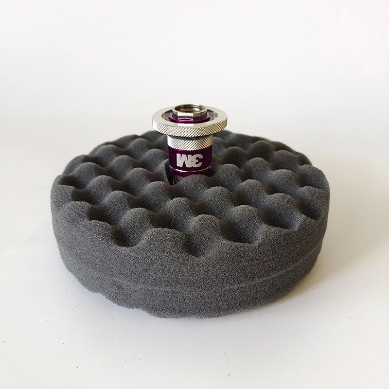 3M33285 6 Inch Double Sided Wave Waxing Sponge Ball Black Fine Polished Car Finish Maintenance Throwing Disc 152MM Sponge Disc