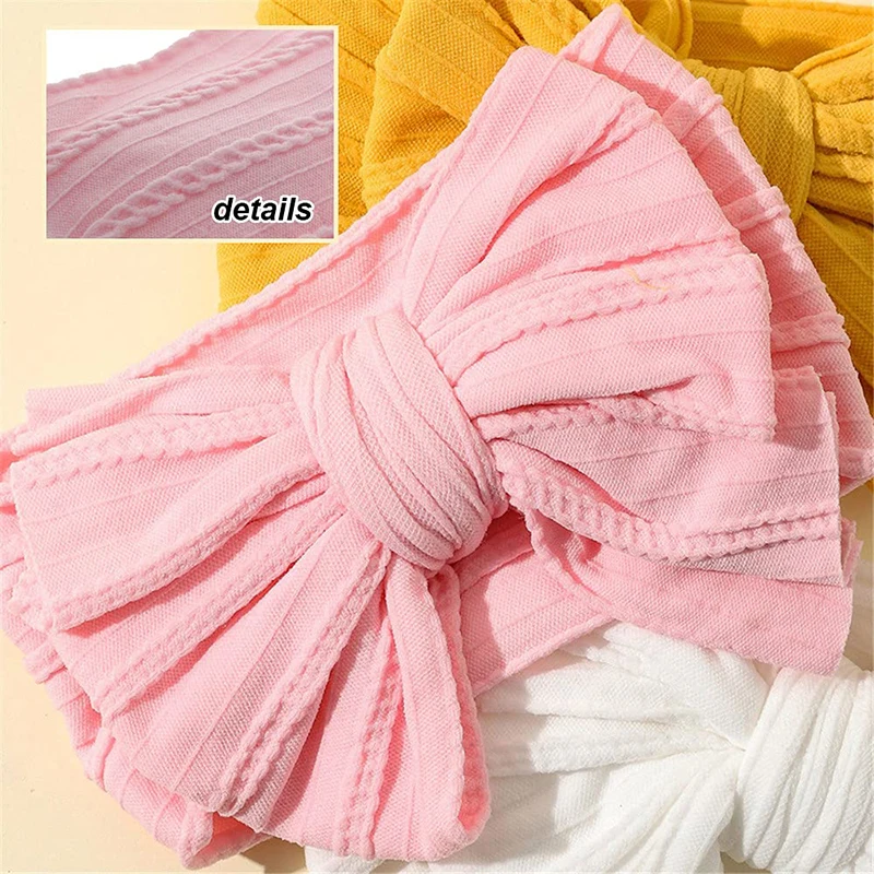 Newborn Baby Headbands Baby Hair Accessories Kids Headwear Knit Bowknot for Child Elastic Soft Turban Girl Headwraps Solid