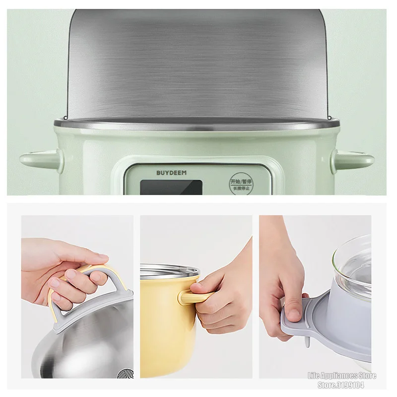 BUYDEEM Multifunction Electric Steamer 1.5L Household Mini Multi Cooker For 1-2 Person Reservation Timing Steam Pot For Kitchen