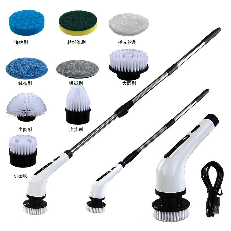 Electric Cleaning Brush Anti-Slip Deep Cleaning Brush Waterproof Retractable Cleaning Brush for Tiles Pots Bathroom Car Interior