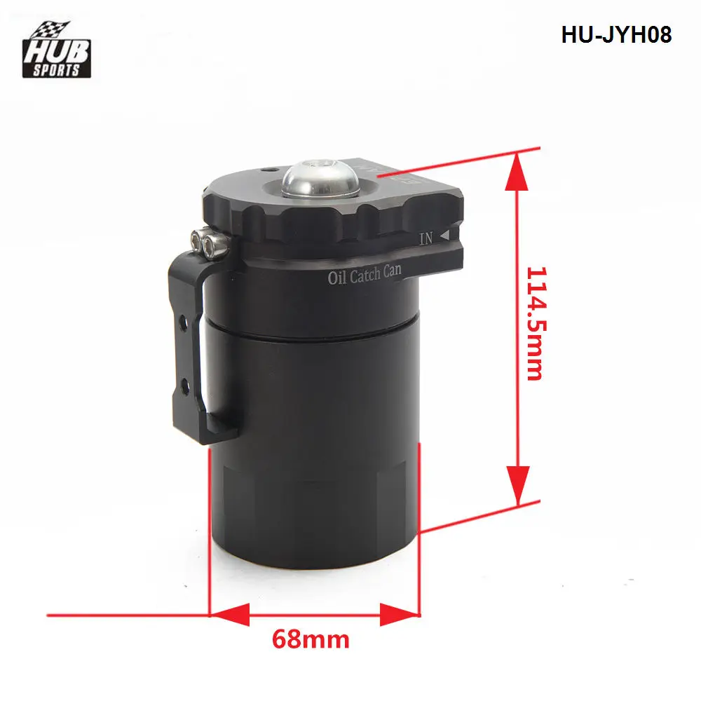 HUB sports Universal Aluminum Oil Catch Tank Cylinder Catch Reservoir Car Can Breather Kit+ Breather Filter HU-JYH08