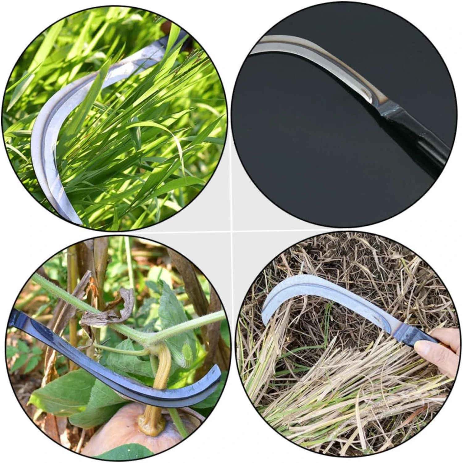 Mowing 2pcs Fierce Steel Willow Leaf Sickle Farming Sickle Harvest Garden Weeding Fork Gardening Hand Tool Sickle Garden Tool Ha 2