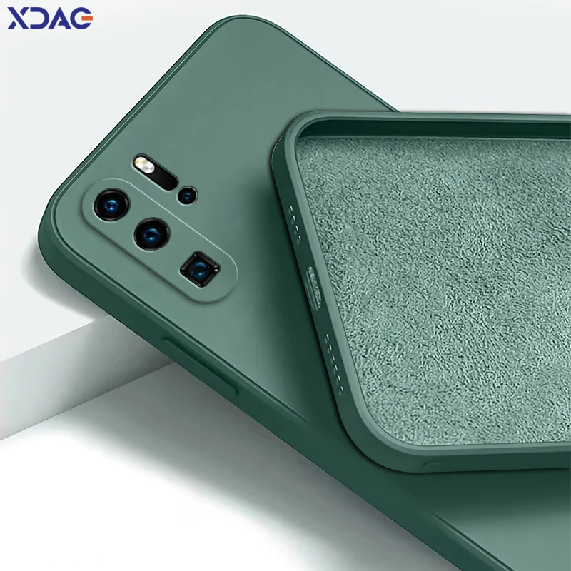 Luxury Square Liquid Silicone Cute Case - Soft Edge Protective Phone Back Cover