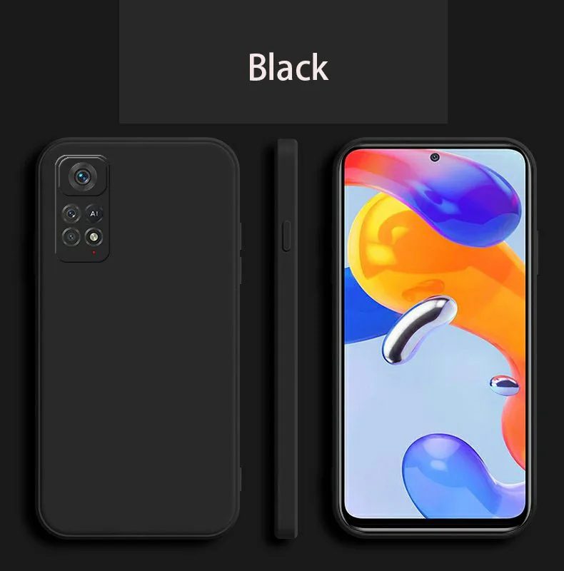 Quadratische Flüssigsilikon-Handyhülle für Xiaomi Redmi Note 11 11s Note 11 Pro Plus 4G 5G Kameraschutzhülle – Detail 4