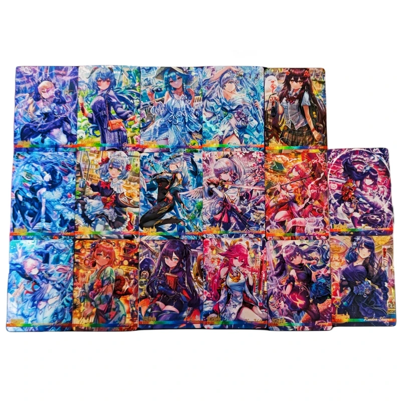 

17pcs/set Genshin Impact Yae Miko Beelzebul Animation characters Refraction flash card Anime Classics Game Collection Cards Toy