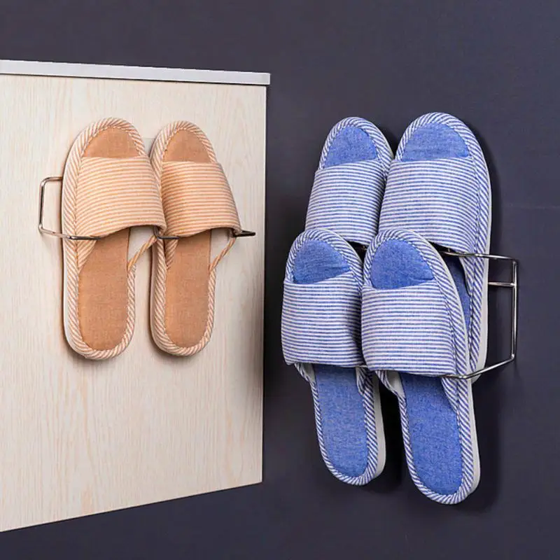 Self Adhesive Wall Mounted Shoe Rack Shelf High Heels Sports Shoe Organizer Slippers Bathroom Storage Racks Home Shoes Organizer