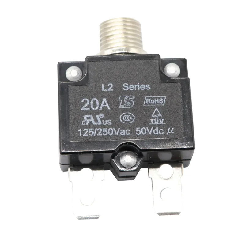 12V Push Button Resettable Thermal Circuit Breaker For Overload Reset