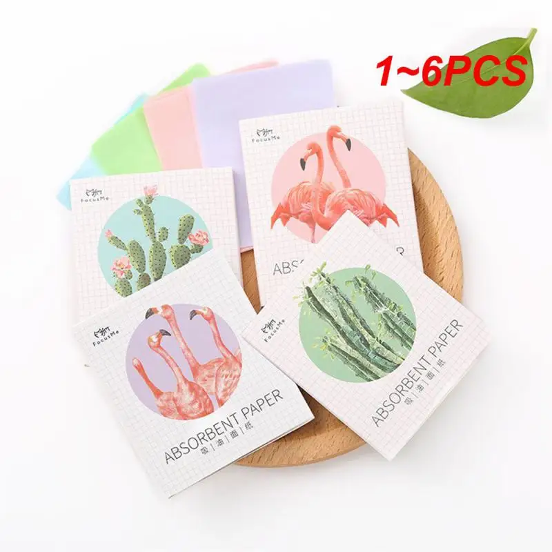 

1~6PCS Double-sided Oil-absorbing Paper Soft And High Quality Instant Oil Control Easy To Use Refreshing Refreshing Face