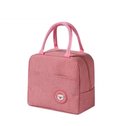 Thermal Lunch Handbag with Aluminum Foil Insulation (Pink)