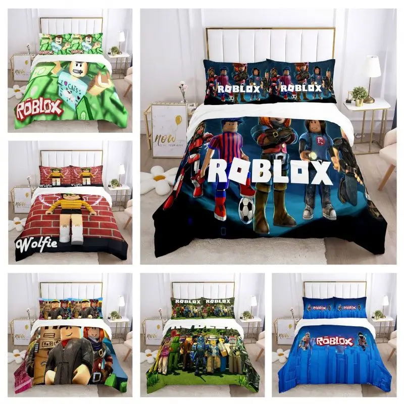 150x220CM ROBLOX Flannel Blanket Thickened Cover Soft Warm Skin-friendly  Blanket Family Sofa Blanket Wear-resistant and Durable