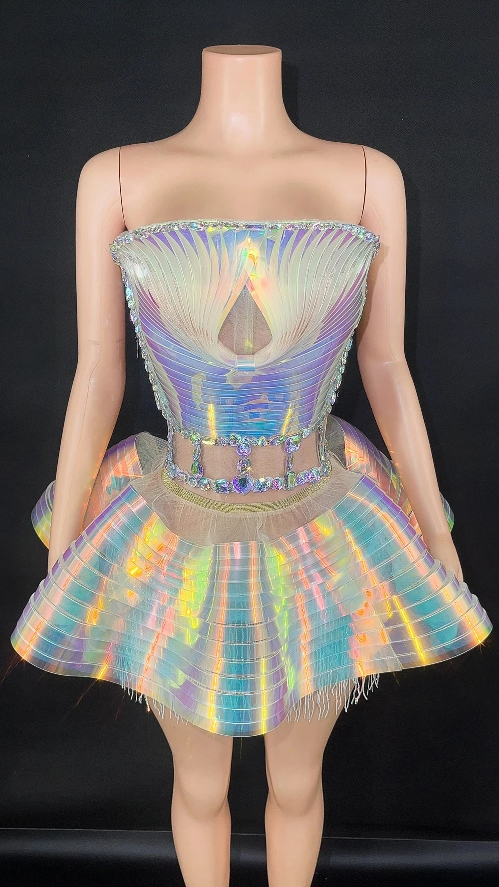 Sequins Rhinestones Short Tube Bubble Dress Sexy Show Stage Wear  Performance | eBay