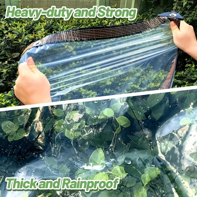 1pc Heavy-Duty Transparent Waterproof Tarp UV & Scratch Resistant Ideal for Greenhouses Balconies & Outdoor Protection garden greenhouse cover greenhouse cover