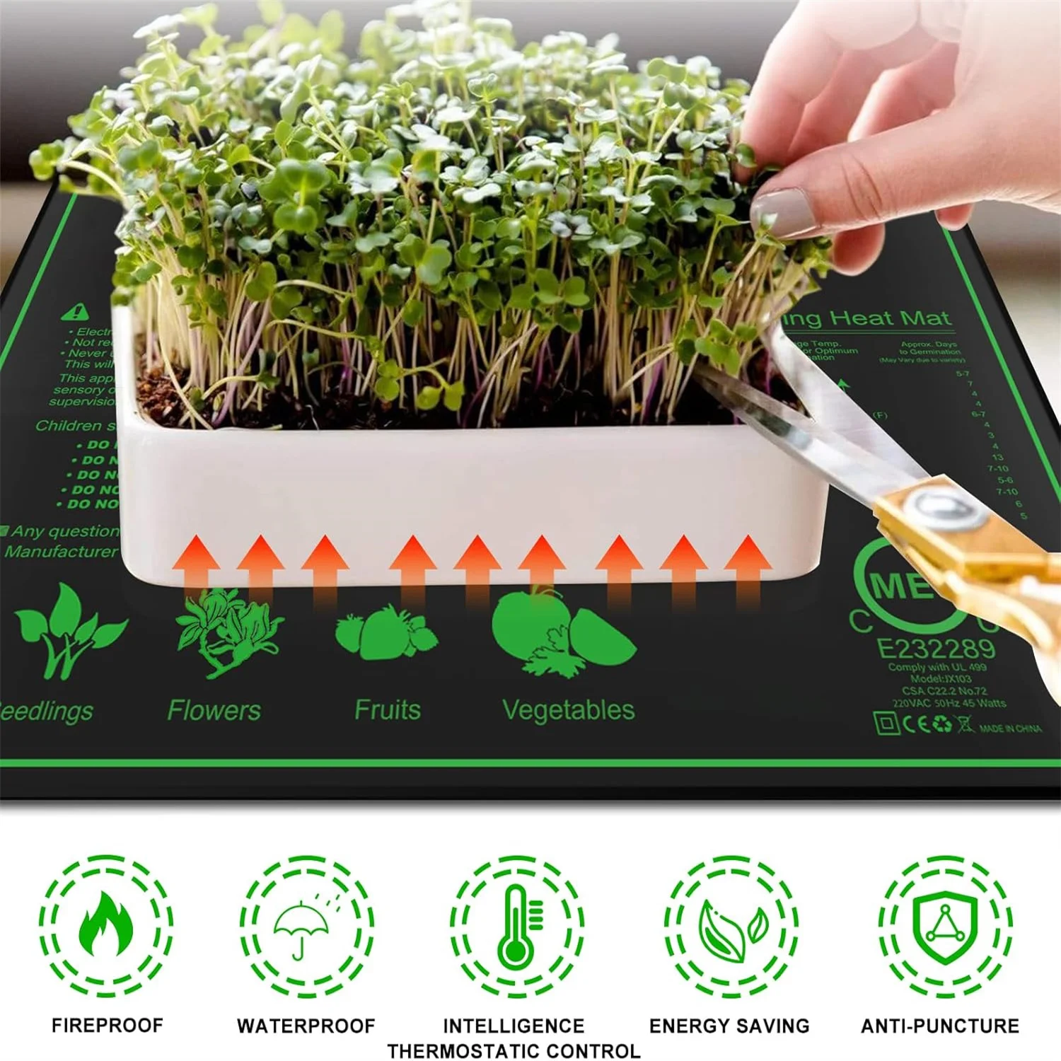 Seedling Heat Mat 10/25/50CM Indoor Plants Germination Heating Pad Propagation Clone Starter Mat EU/US/UK Plug seedling heat mat