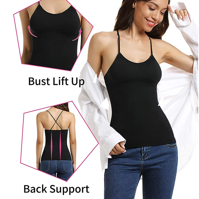 Camisole Shapewear Tops for Women Tummy Control Tank Shaping Seamless Body Shaper Slimming Cami Waist Trainer Vest Corsets