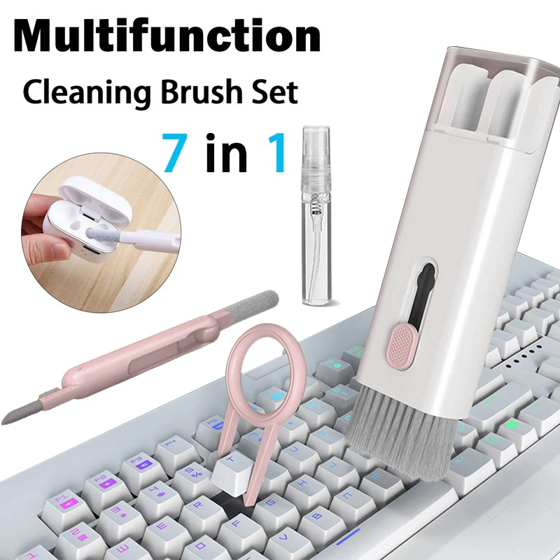 7-in-1 Computer Cleaning Kit Keyboard Cleaner Brush Earphones Cleaning Pen  For Headset iPad Phone Clean Tools Keycap Puller Set - AliExpress