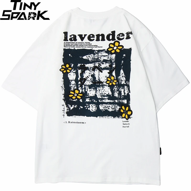 2022 Men Hip Hop T Shirt Streetwear Harajuku Floral T-Shirt Oversize Summer Short Sleeve Tshirt Loose Cotton Tops Tees HipHop 3