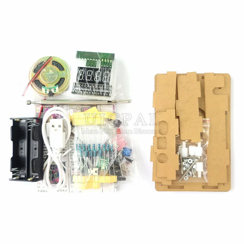 DIY FM Radio Electronic Kit Adjustable Frequency PCB Soldering Project Practice Solder Assembly RDA5807S 87-108MHz Double Power