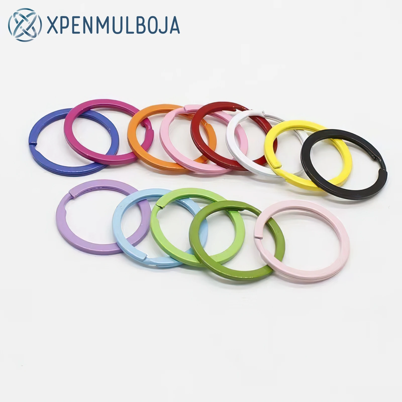 100pcs 30mm Key Ring Keys Chain Candy Color Round Flat Split Keychain Metal Key Holder Rings Jewelry Keyfob Making Key Chains