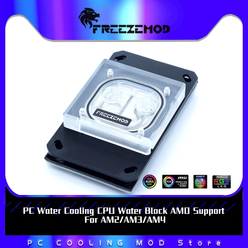 Computer AM2, AM2, AM3, AM3, AM4, FM2 CPU Water Cooling Block Waterblock  Copper Base with Micro Channel