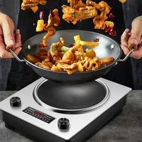 3000W Upgraded Concave Induction Cooker Household Concave Bottom Cooking Pan Integrated Commercial Battery Stove Toaster oven 1